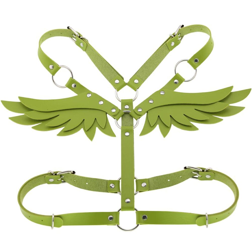 3160 Girl Punk Body Harness Belt Adjustable Leather Body Bra Chest Harness